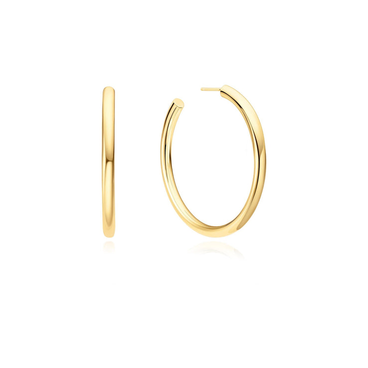 ANIA HAIE Silver, Gold-plate Classic Tube Oversized Hoop Earrings l 48mm