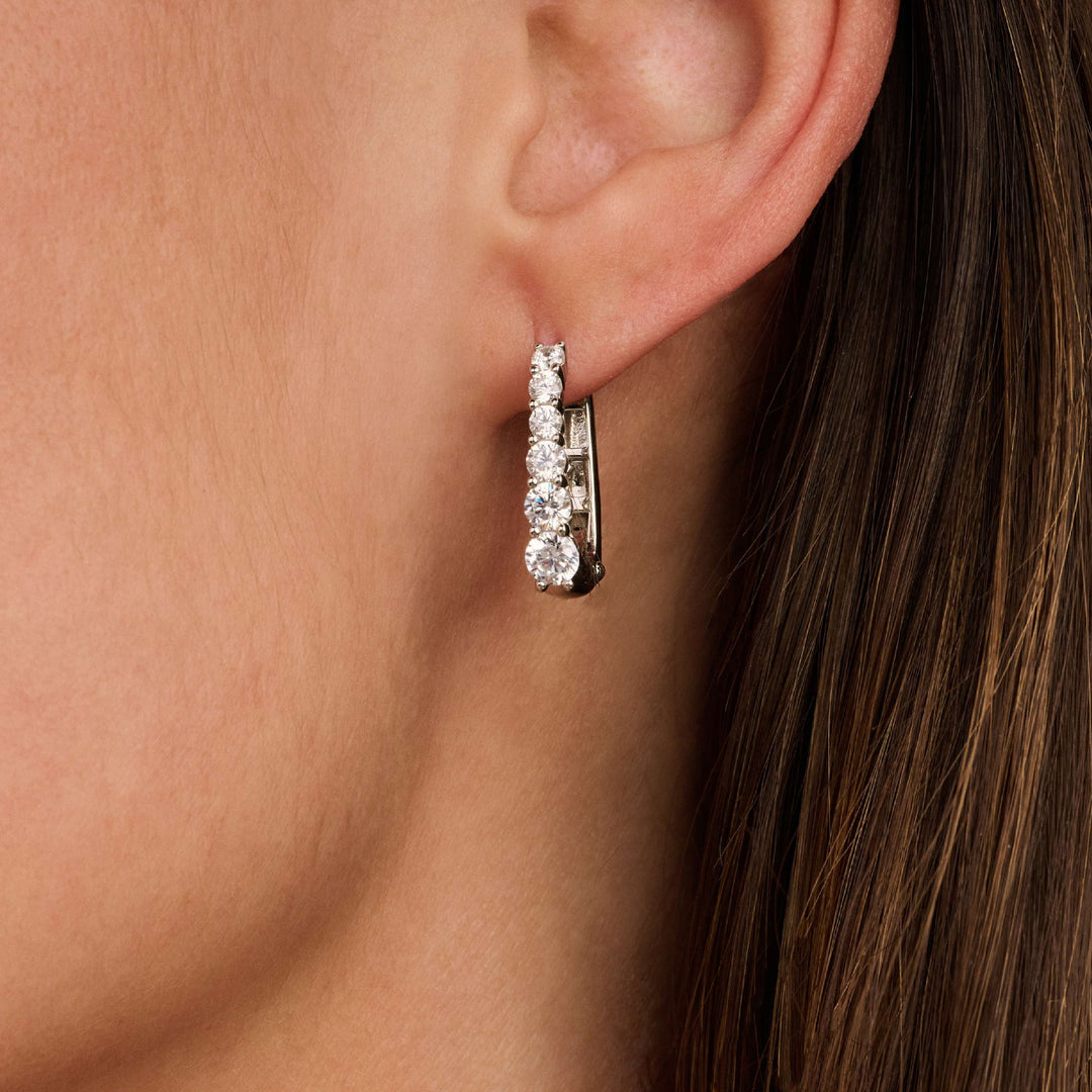 TI SENTO Sterling Silver and Zirconia Oval Hoop Earrings