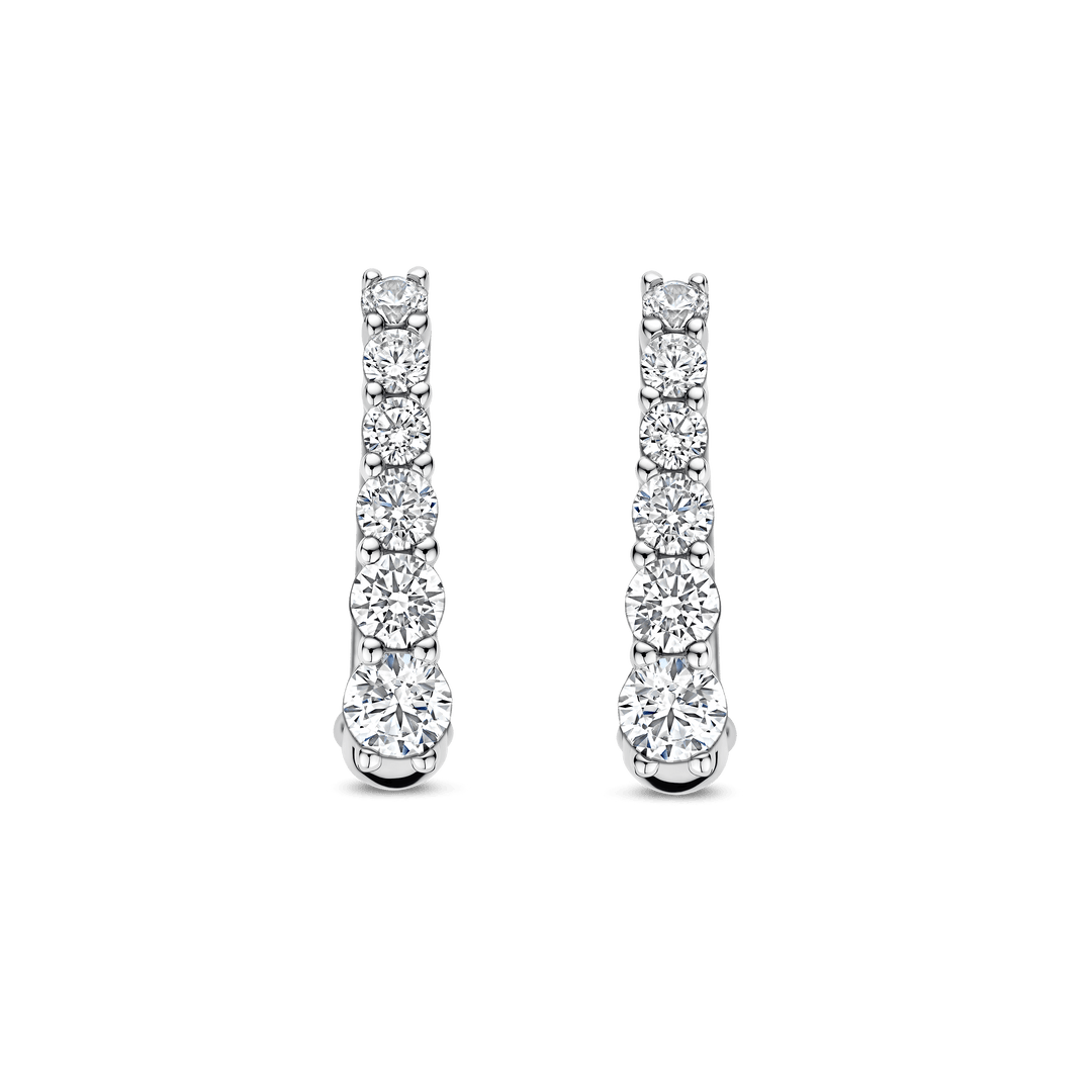 TI SENTO Sterling Silver and Zirconia Oval Hoop Earrings