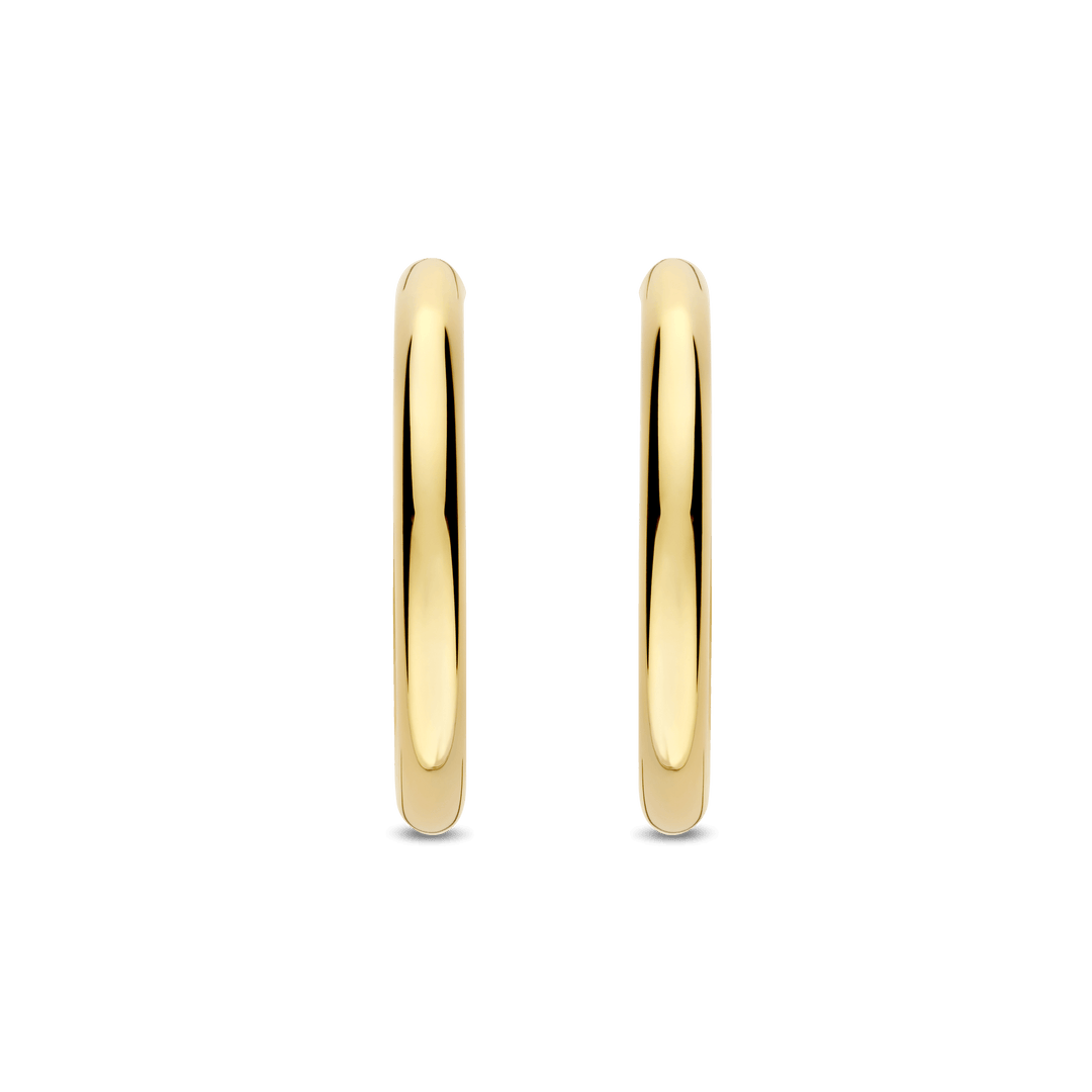 Sterling Silver and 18k Gold Vermeil Classic Oversize Hoop Earrings 25mm l TI SENTO