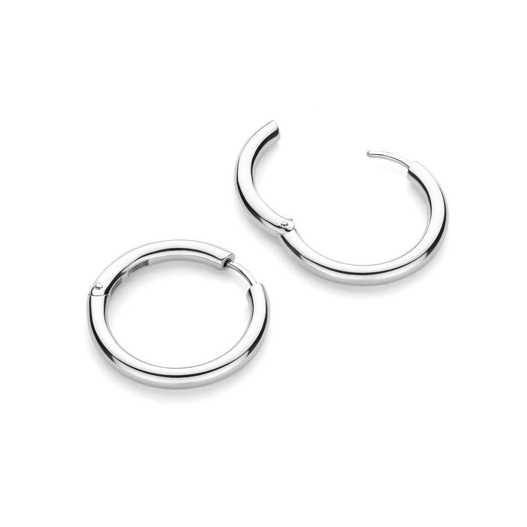 Classic Sterling Silver Oversized 25mm Hoop Earrings l TI SENTO