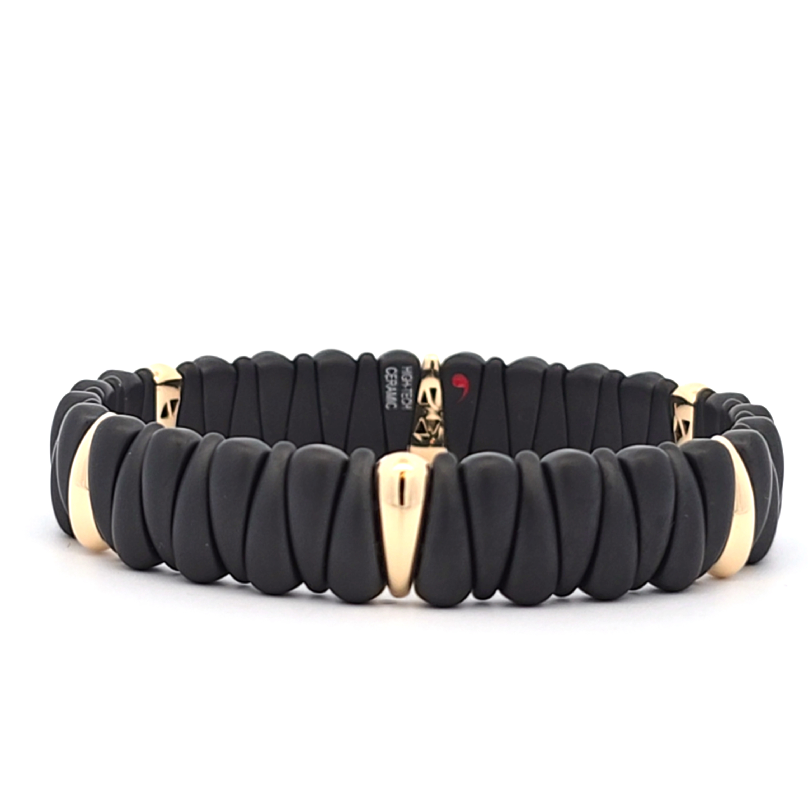 ROBERTO DEMEGLIO Artiglio Matte Black Ceramic and 18K Yellow Gold Bracelet l 7 1/2 inches