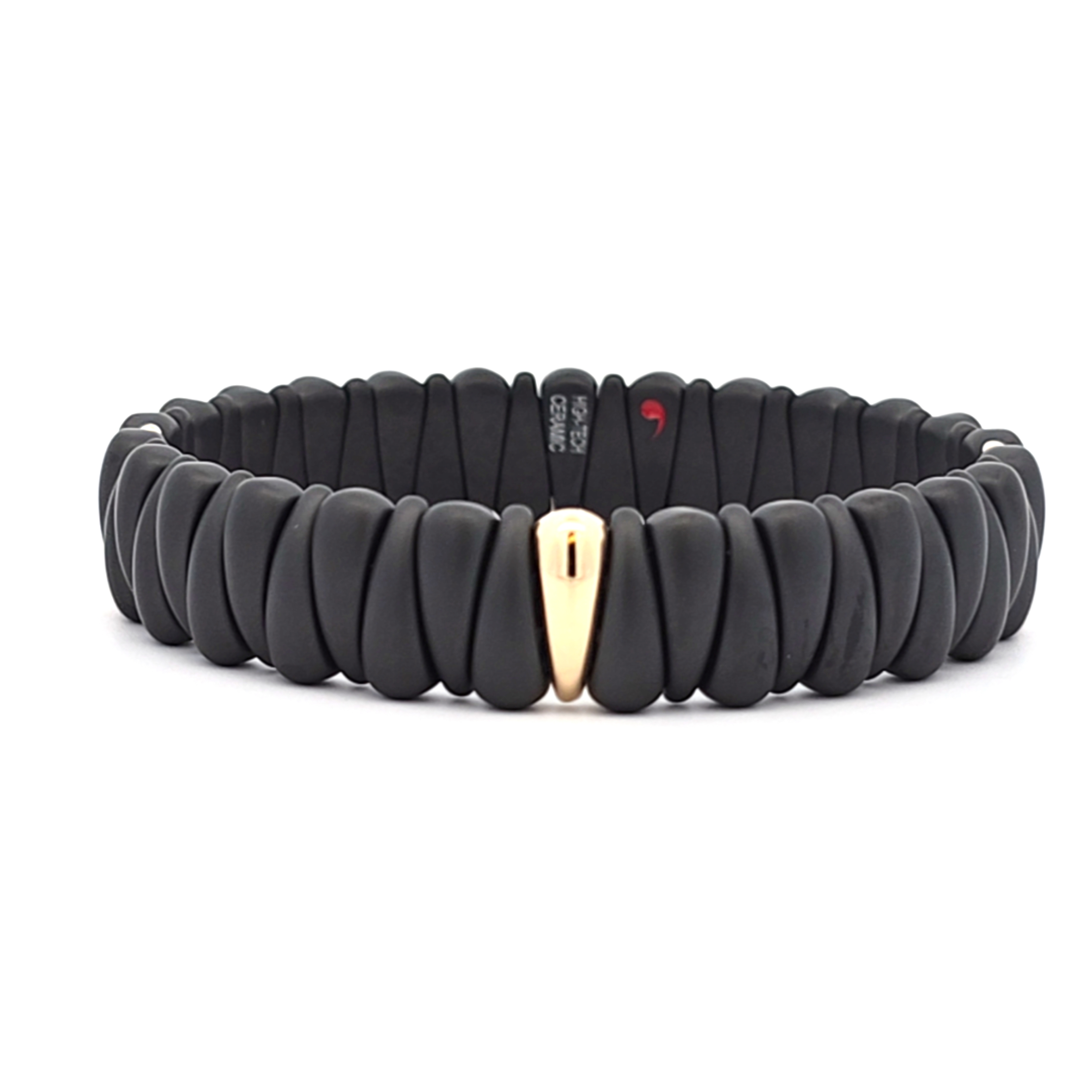 ROBERTO DEMEGLIO Artiglio Matte Black Ceramic and 18K Yellow Gold Bracelet l 7 1/2 inches