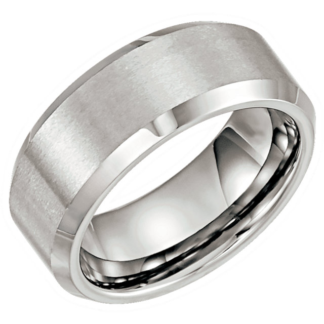 Tungsten 8mm Beveled Band Sz 9.5