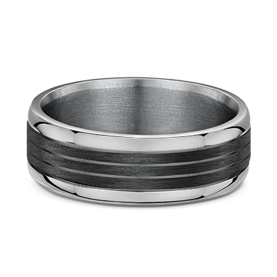 Men's Wedding Band Titanium/ Carbon Fiber