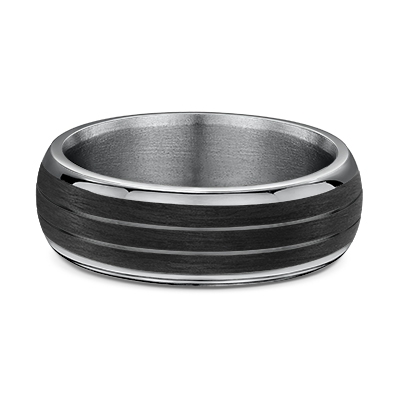 Men's Wedding Band Titanium/ Carbon Fiber