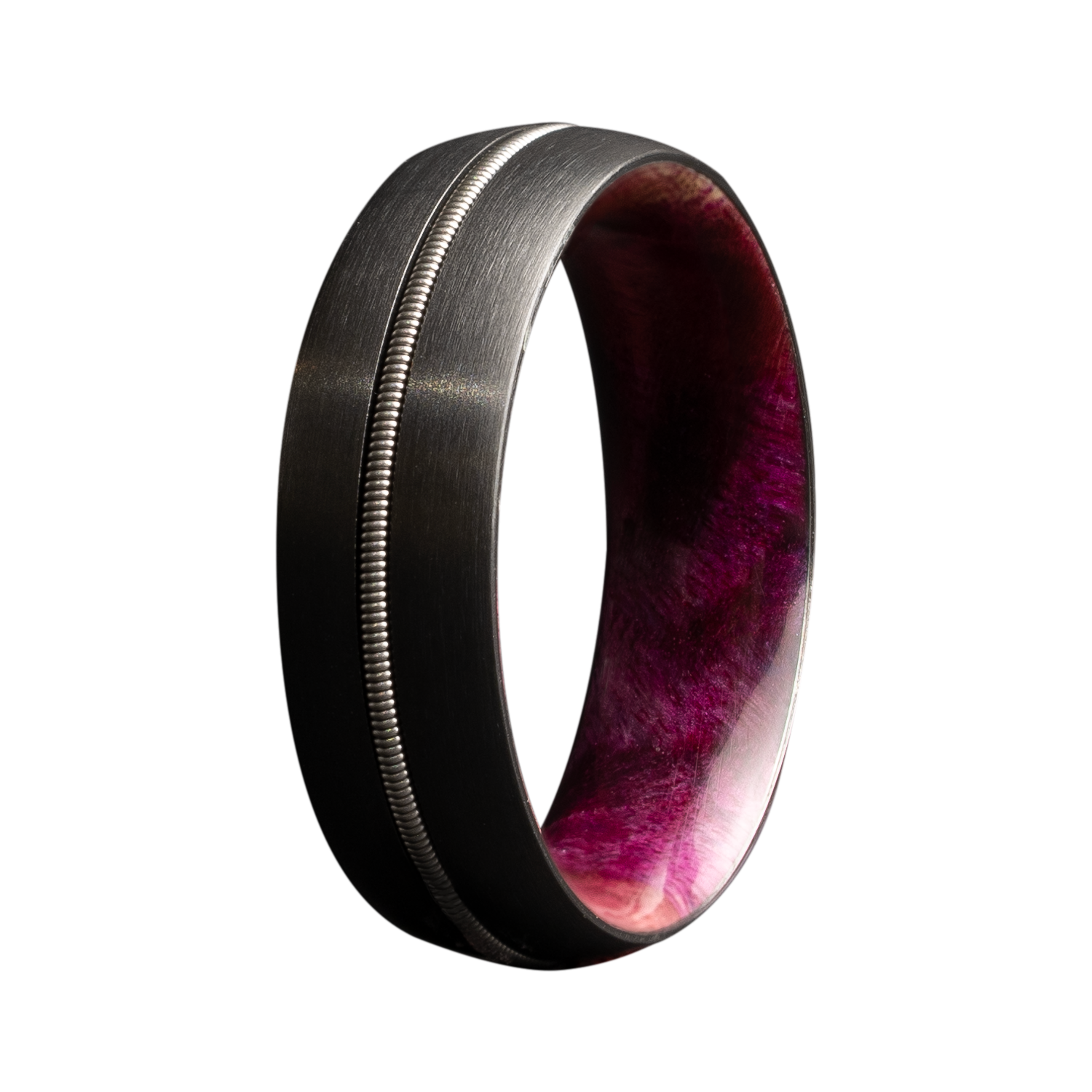 Zirconium Satin Pink Burl Wood Guitar String 8mm sz10 Band