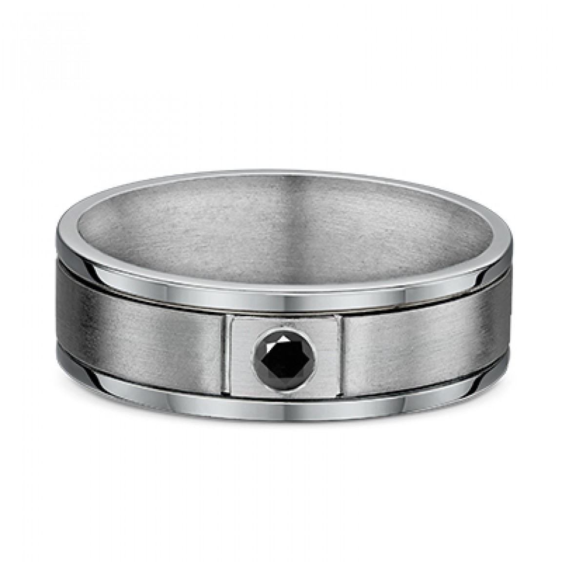 Men's Diamond Wedding Band .07 cts Titanium