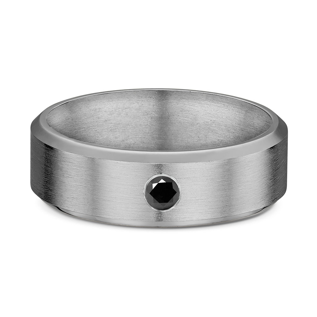 Men's Diamond Wedding Band .15 cts Titanium
