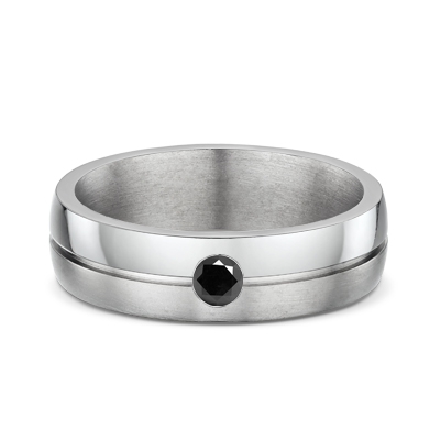 Men's Diamond Wedding Band .10 ct Titanium