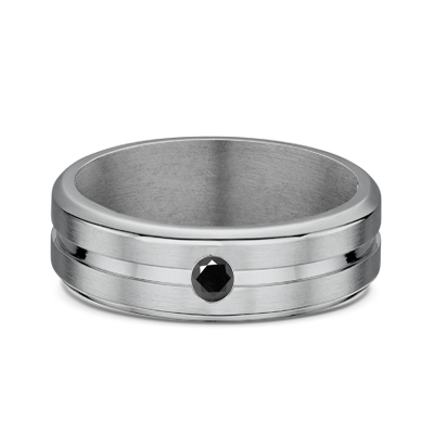 Men's Diamond Wedding Band .10 ct Titanium