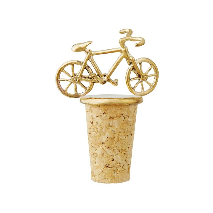 Alex Monroe Bianchi Bicycle Brass & Cork Bottle Stopper