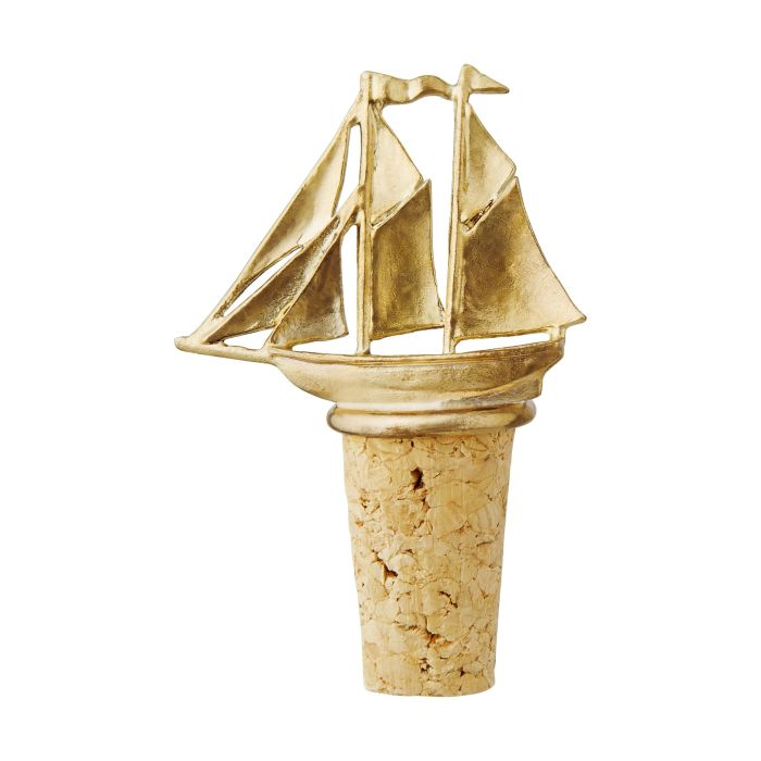 Alex Monroe Galleon Ship Brass & Cork Bottle Stopper