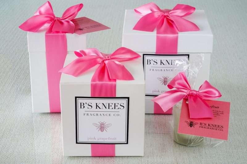 Pink Grapefruit 1-Wick White Glass Fragrance Candle B's Knees