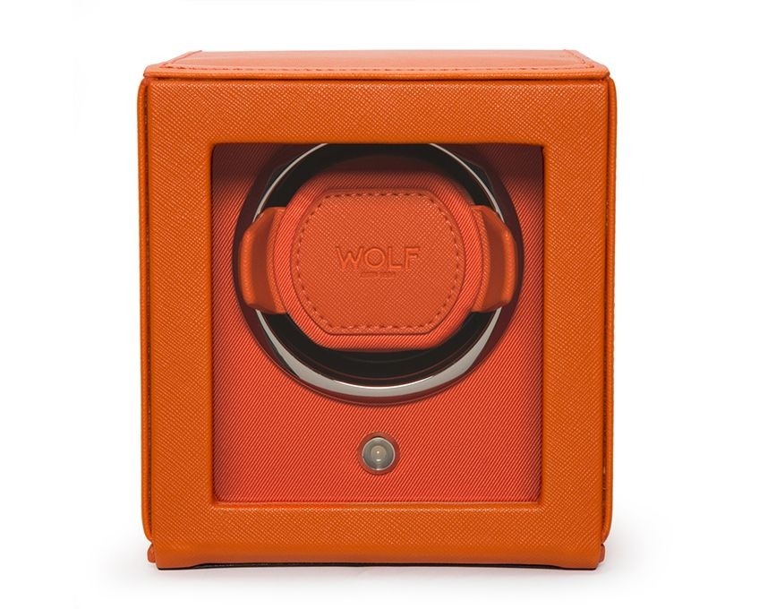 Orange Cub Single Watch Winder with Cover l WOLF