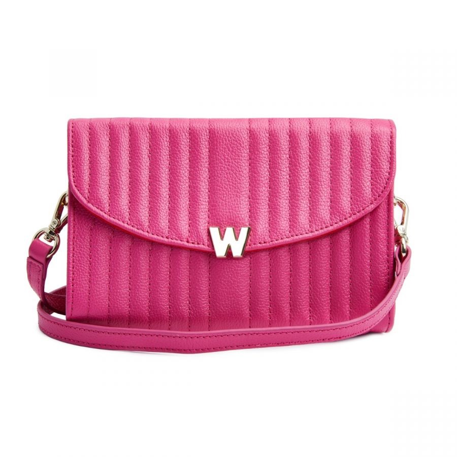 Mimi Crossbody Bag with Wristlet and Lanyard Pink l WOLF