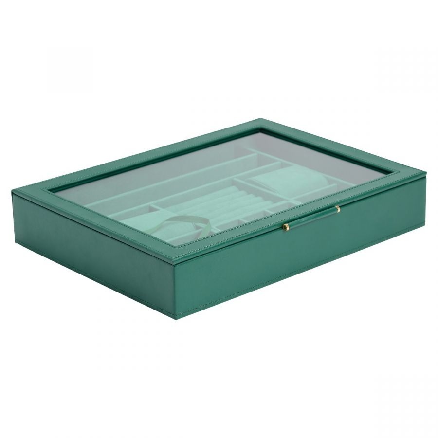 Sophia Jewellry Box with Window Forest Green l WOLF