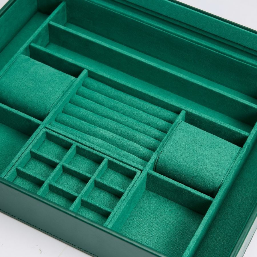 Sophia Jewellry Box with Window Forest Green l WOLF