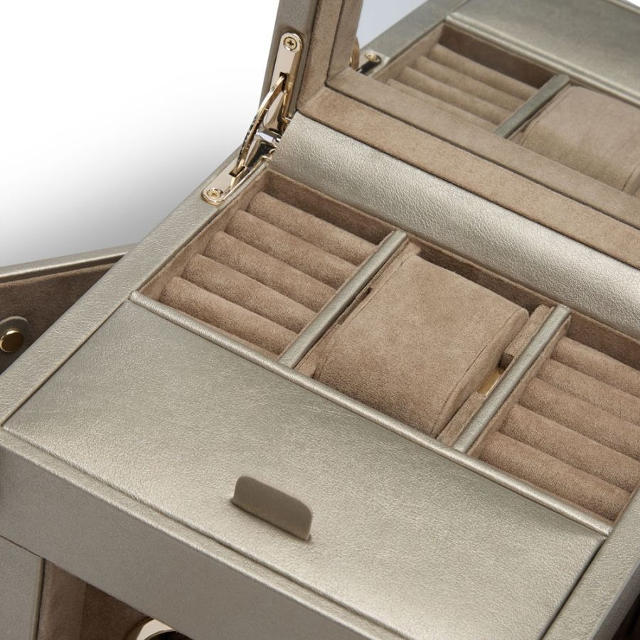 WOLF Palermo Single Watch Winder With Jewelry Storage