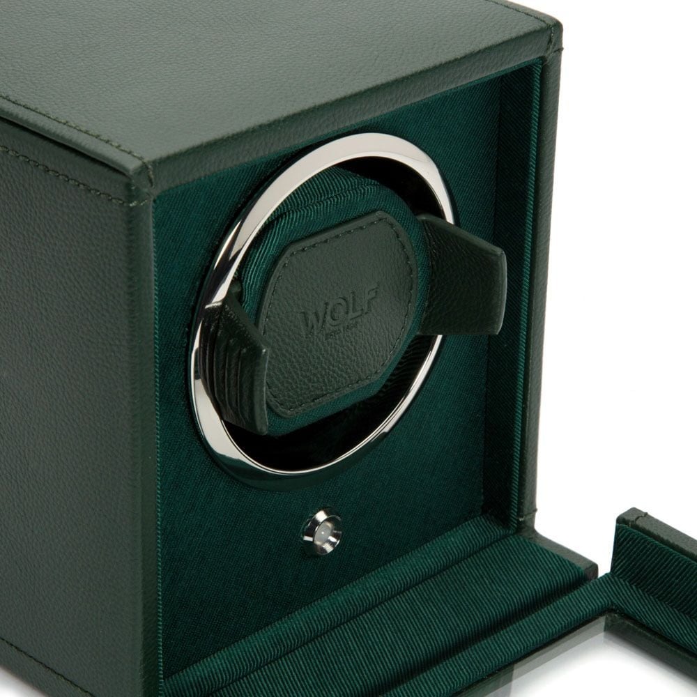 WOLF Green Cub Single Watch Winder with Cover