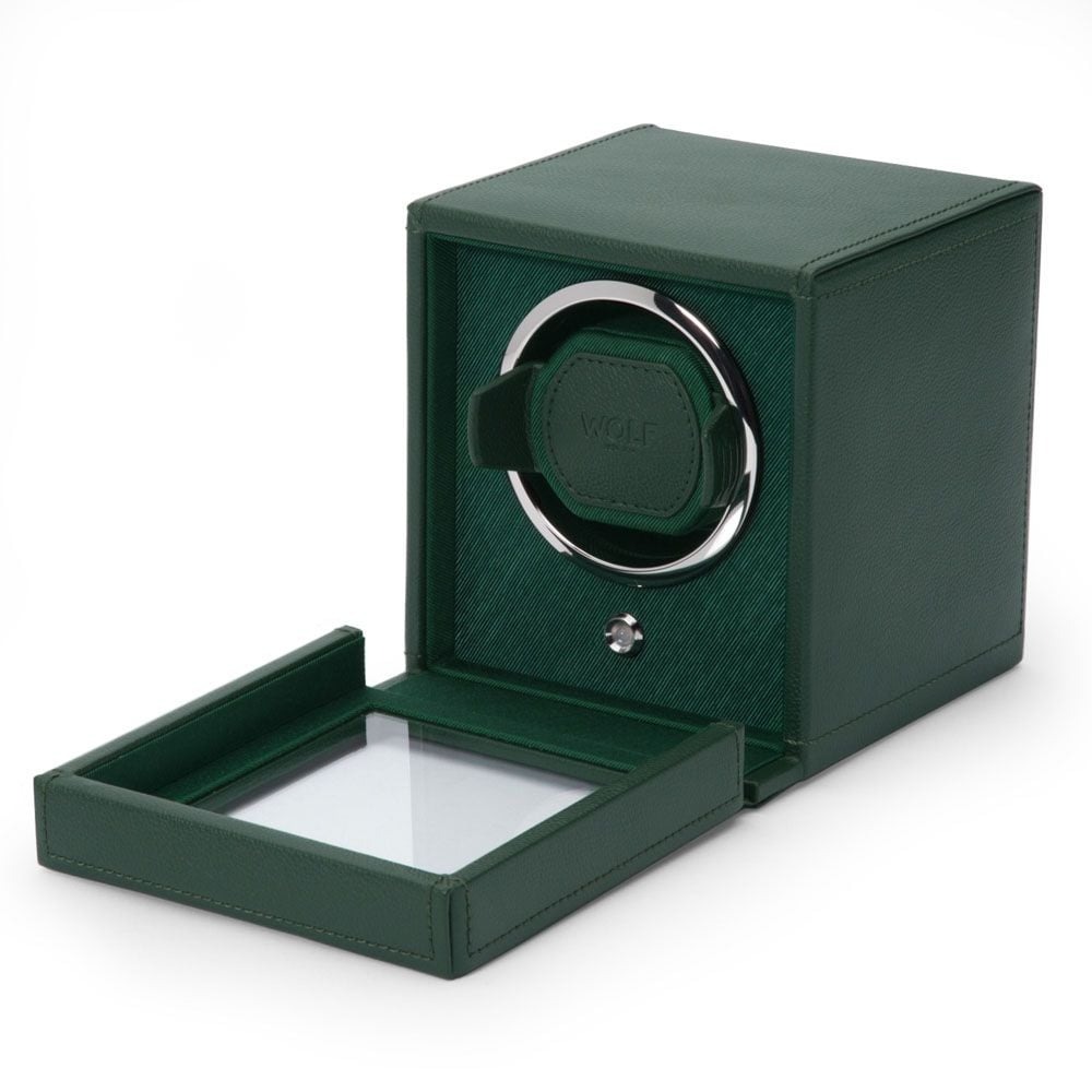 WOLF Green Cub Single Watch Winder with Cover