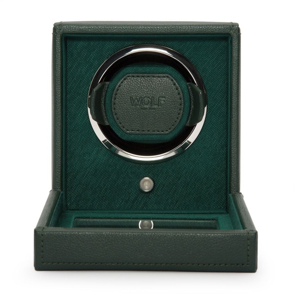 WOLF Green Cub Single Watch Winder with Cover