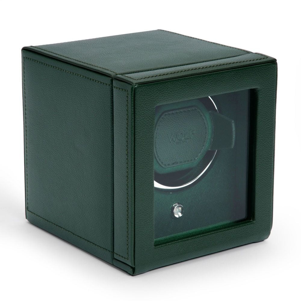 WOLF Green Cub Single Watch Winder with Cover