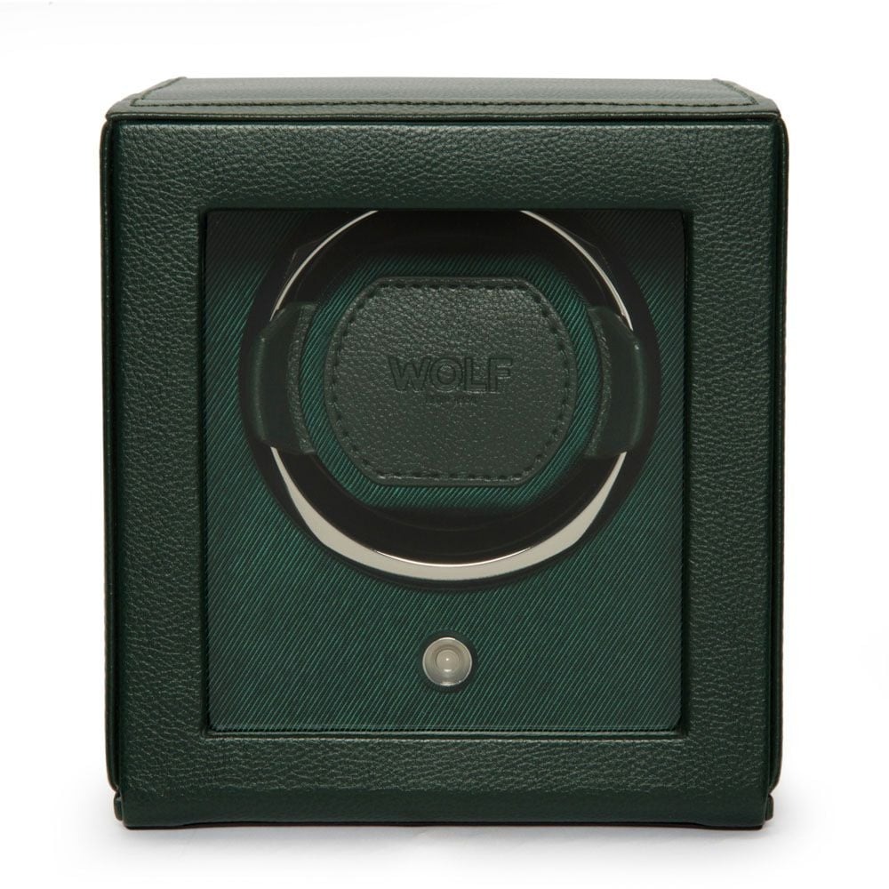 WOLF Green Cub Single Watch Winder with Cover