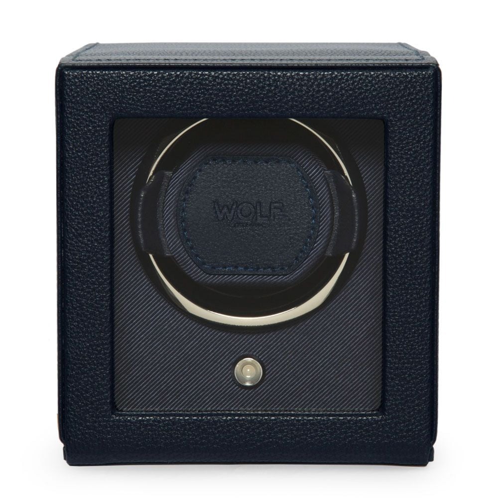 WOLF Navy Cub Single Watch Winder with Cover