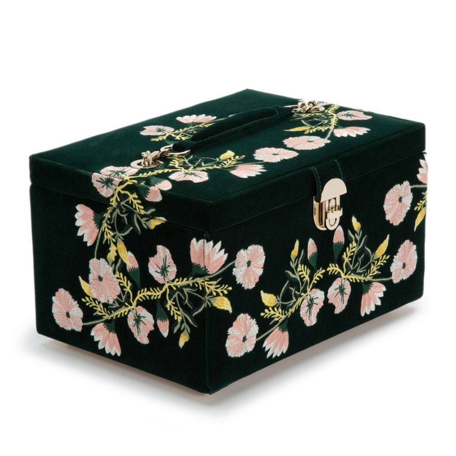 WOLF Zoe Medium Jewelry Case Forest Green