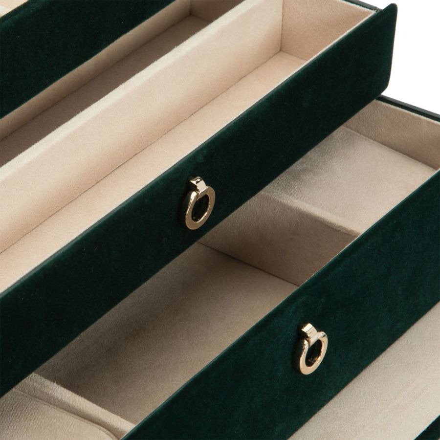 WOLF Zoe Medium Jewelry Case Forest Green
