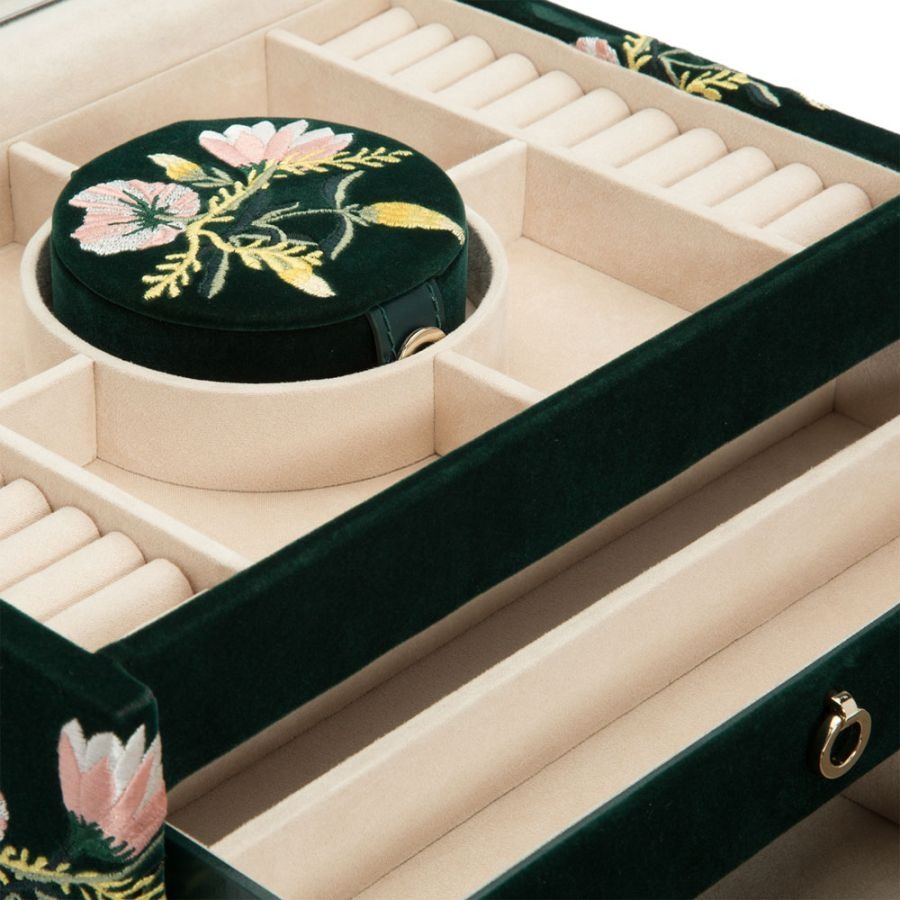 WOLF Zoe Medium Jewelry Case Forest Green