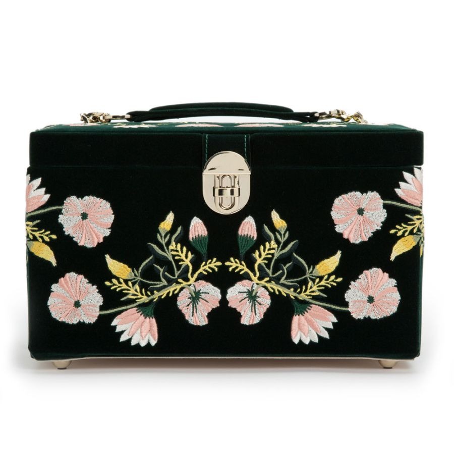 WOLF Zoe Medium Jewelry Case Forest Green