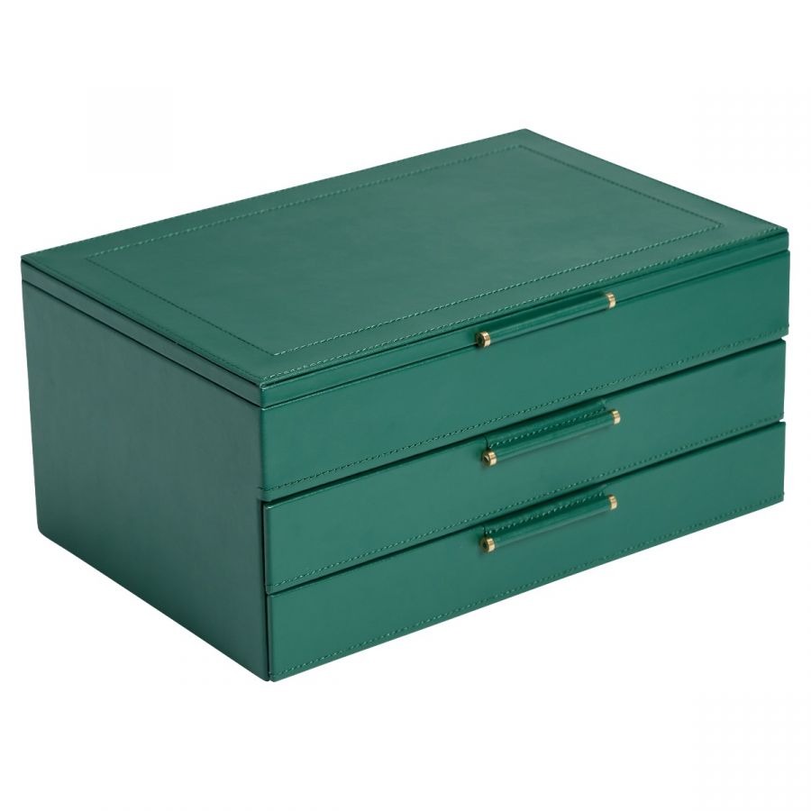 WOLF Sophia Jewellery Box with Drawers Forest Green