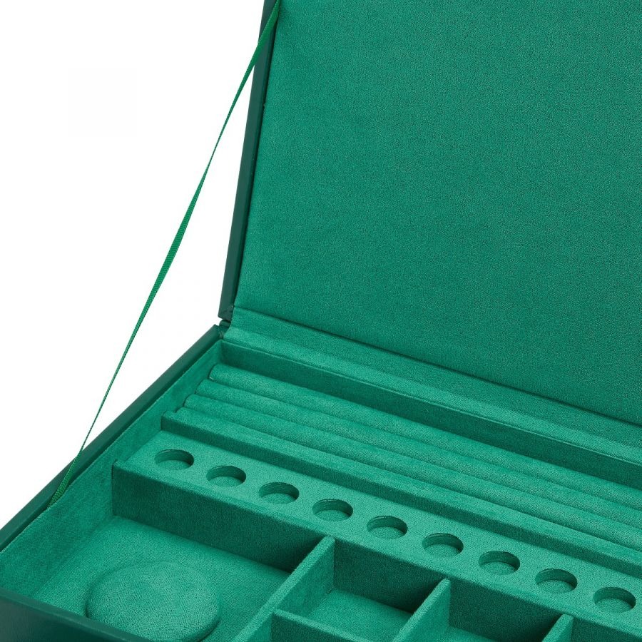 WOLF Sophia Jewellery Box with Drawers Forest Green
