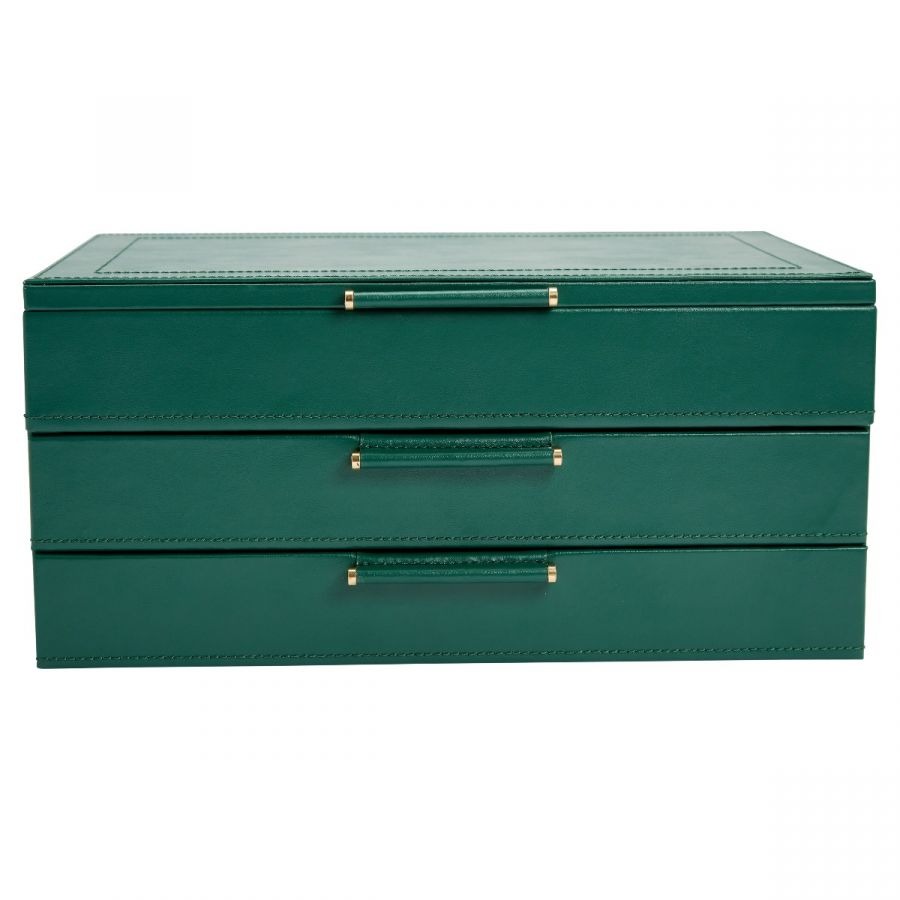 WOLF Sophia Jewellery Box with Drawers Forest Green