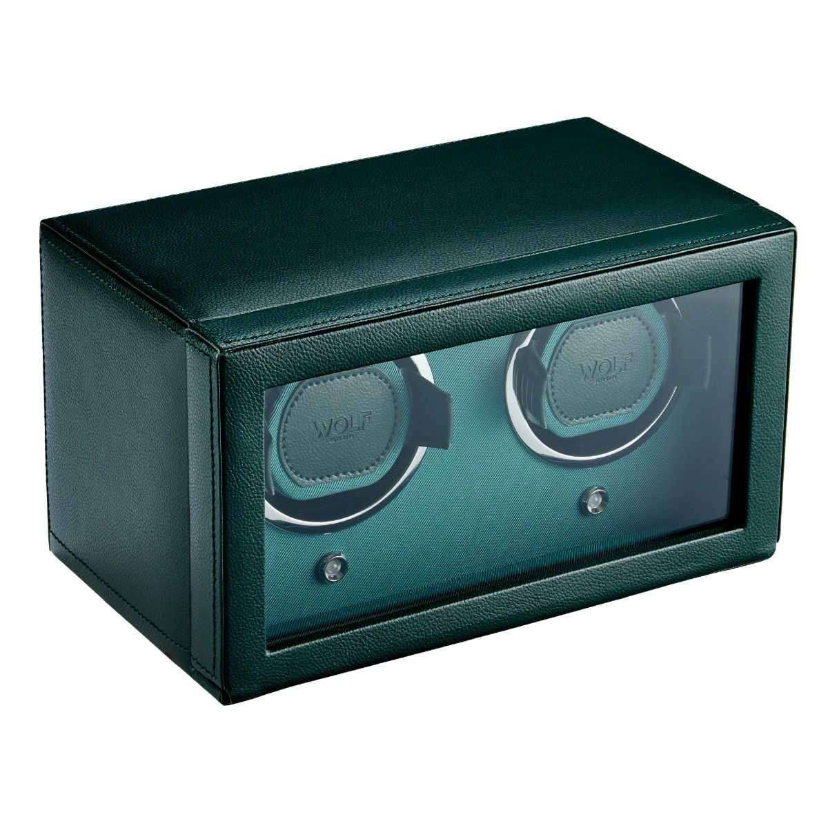 WOLF Green Cub Double Watch Winder with Cover