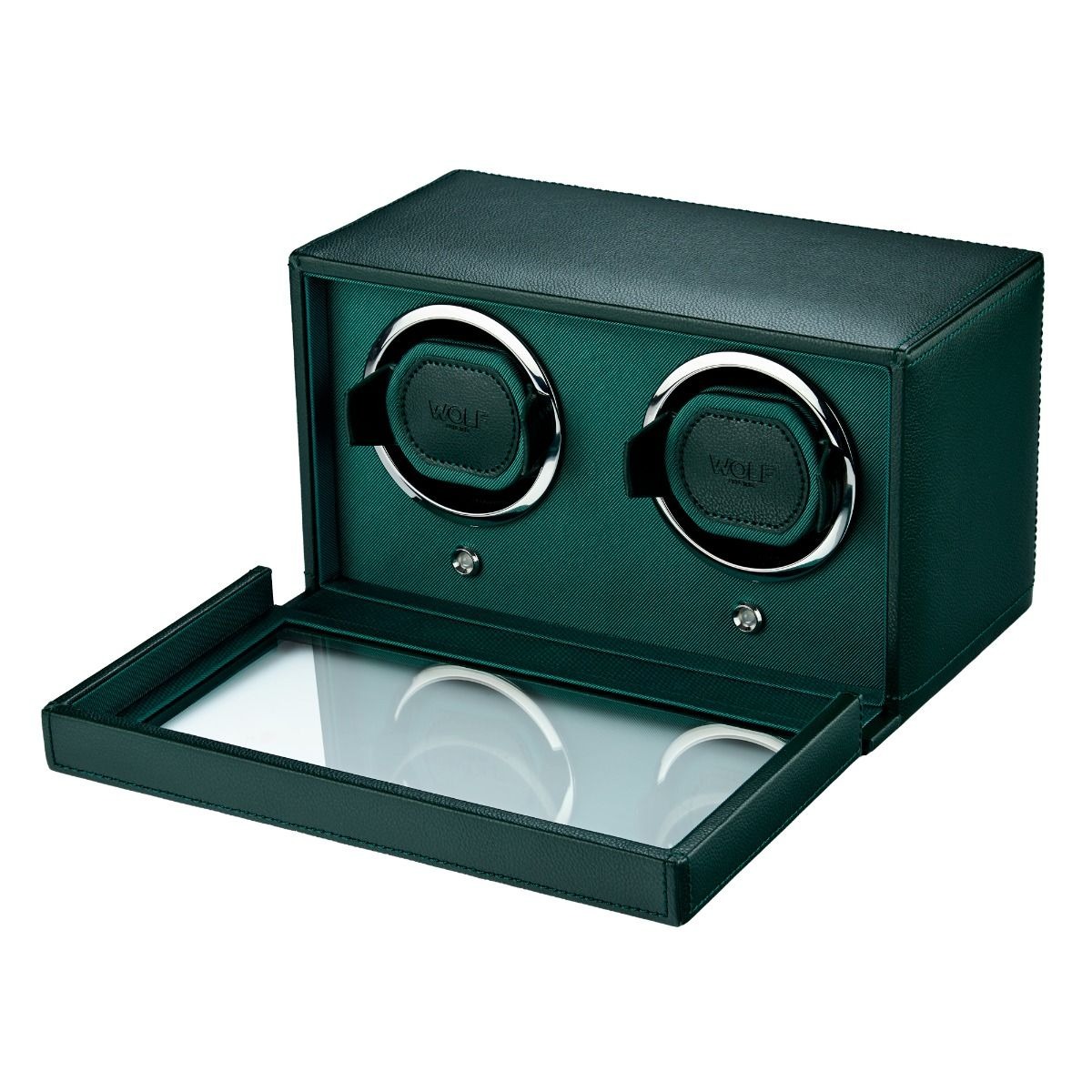 WOLF Green Cub Double Watch Winder with Cover