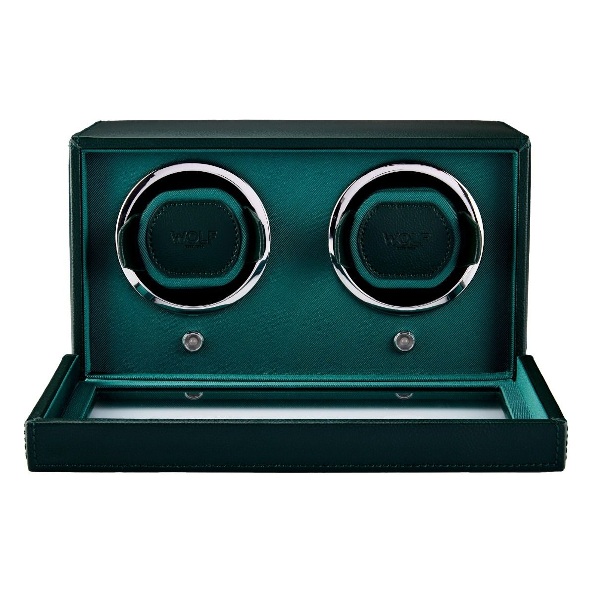 WOLF Green Cub Double Watch Winder with Cover