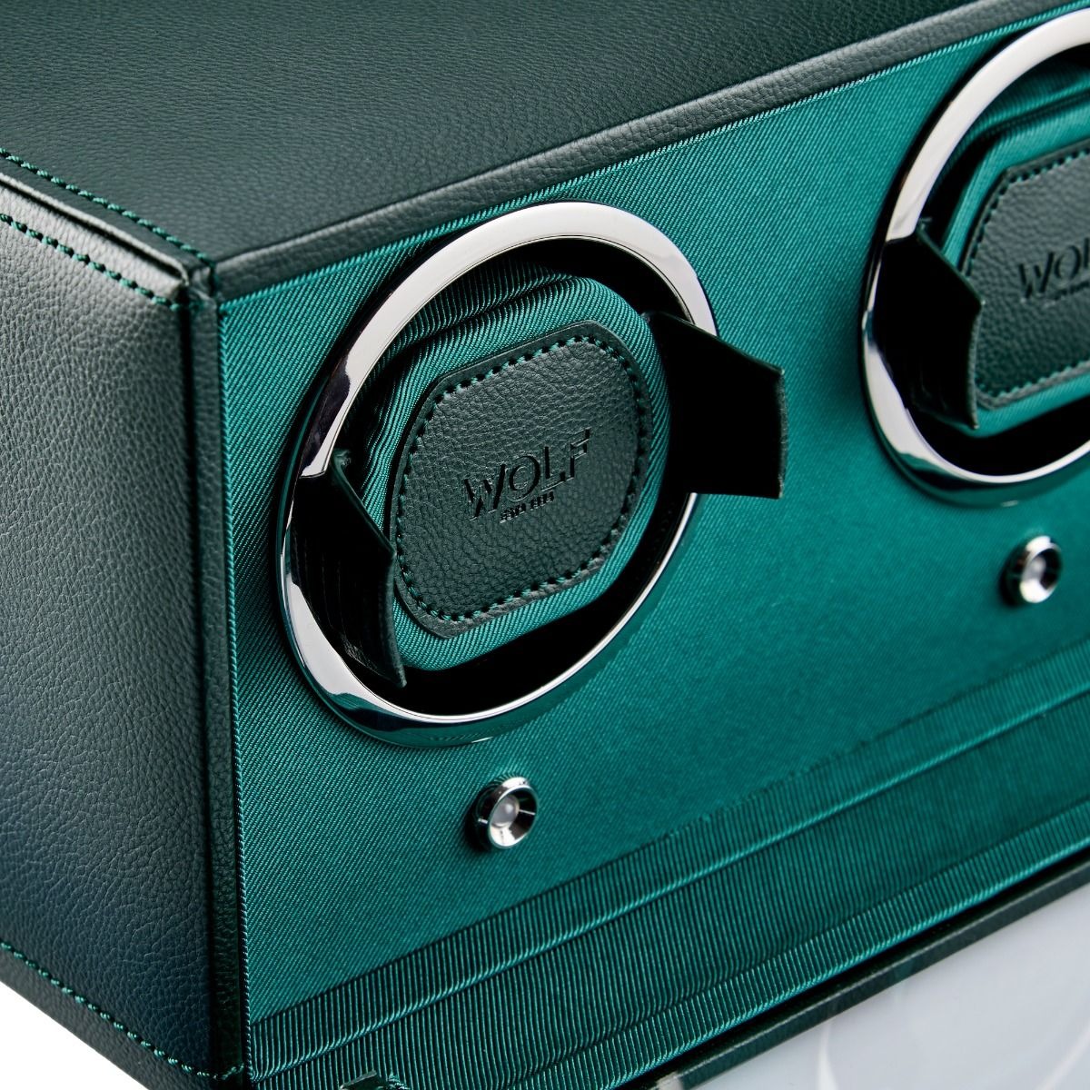 WOLF Green Cub Double Watch Winder with Cover