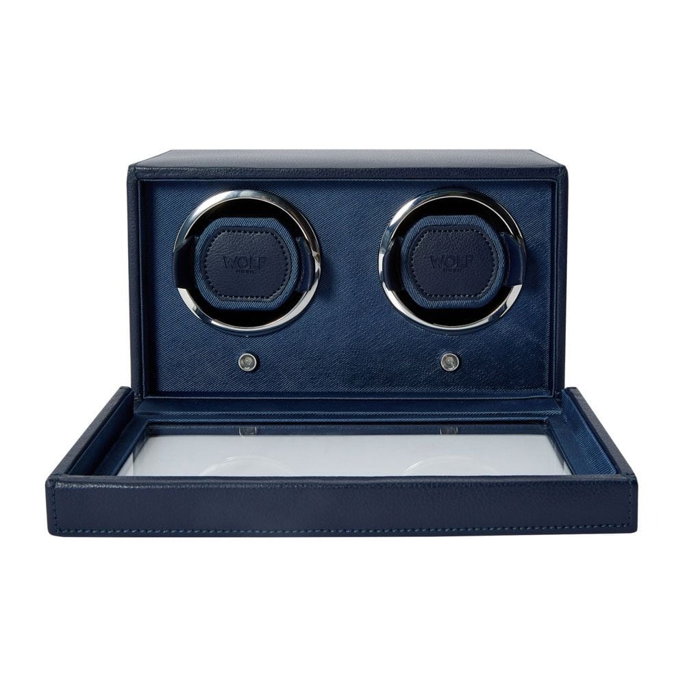 WOLF Navy Cub Double Watch Winder with Cover