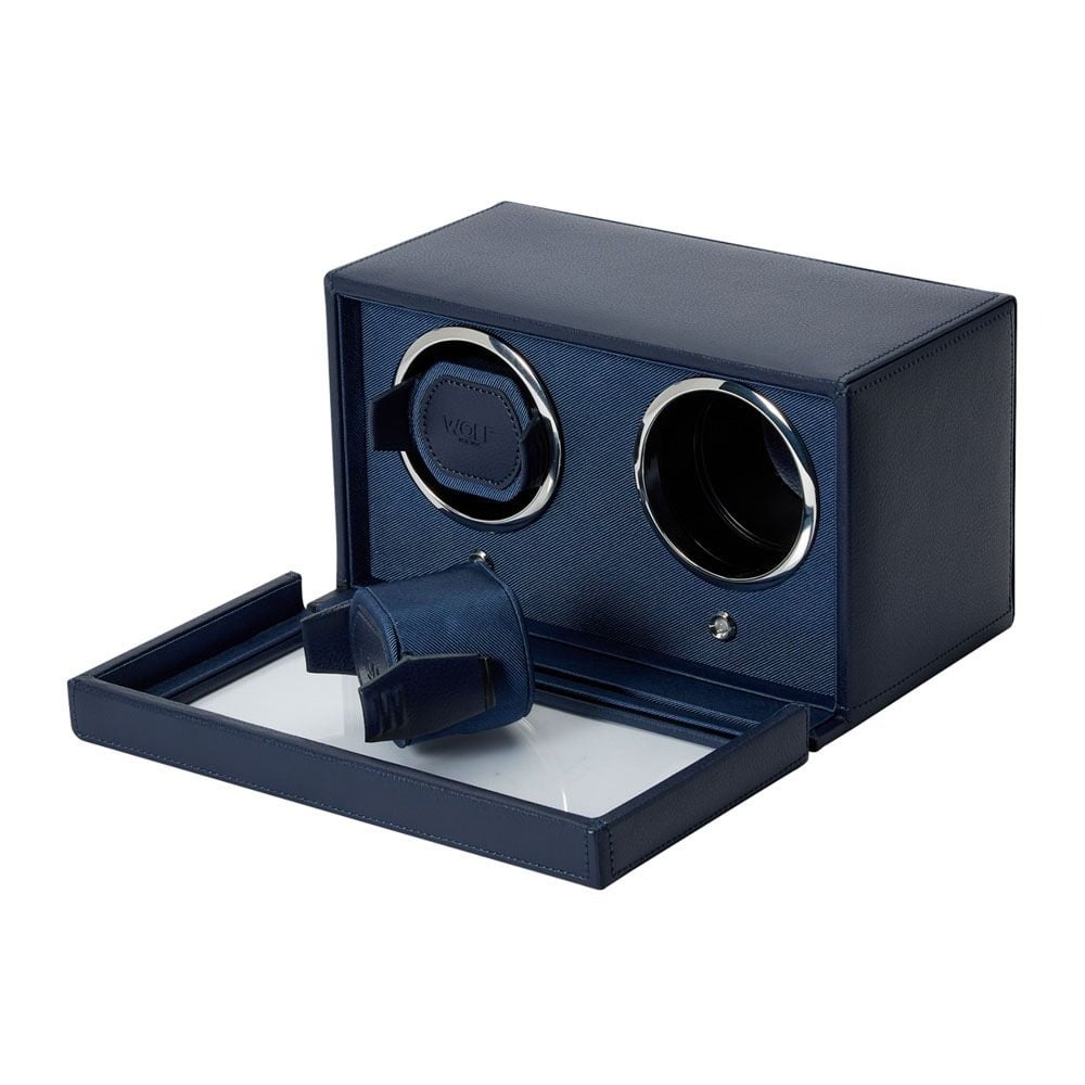 WOLF Navy Cub Double Watch Winder with Cover