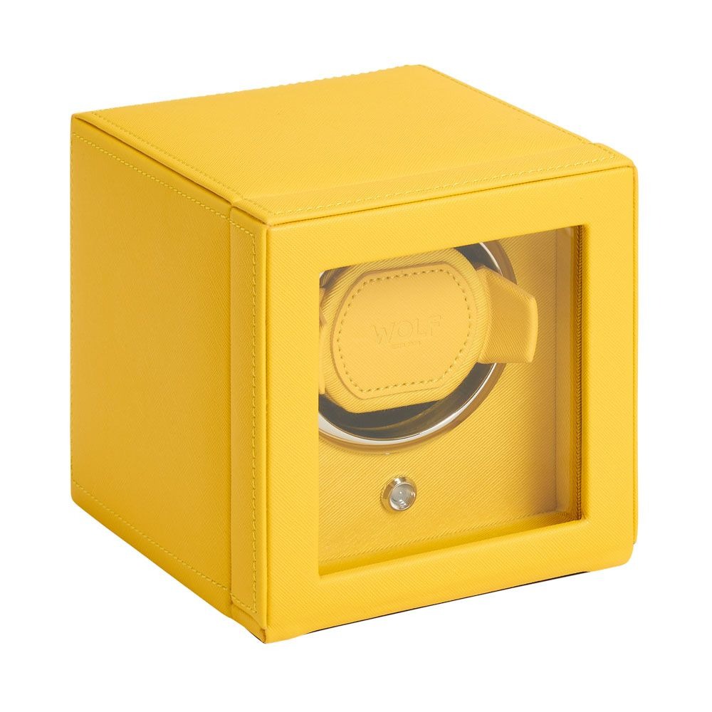 WOLF Yellow Cub Single Watch Winder with Cover