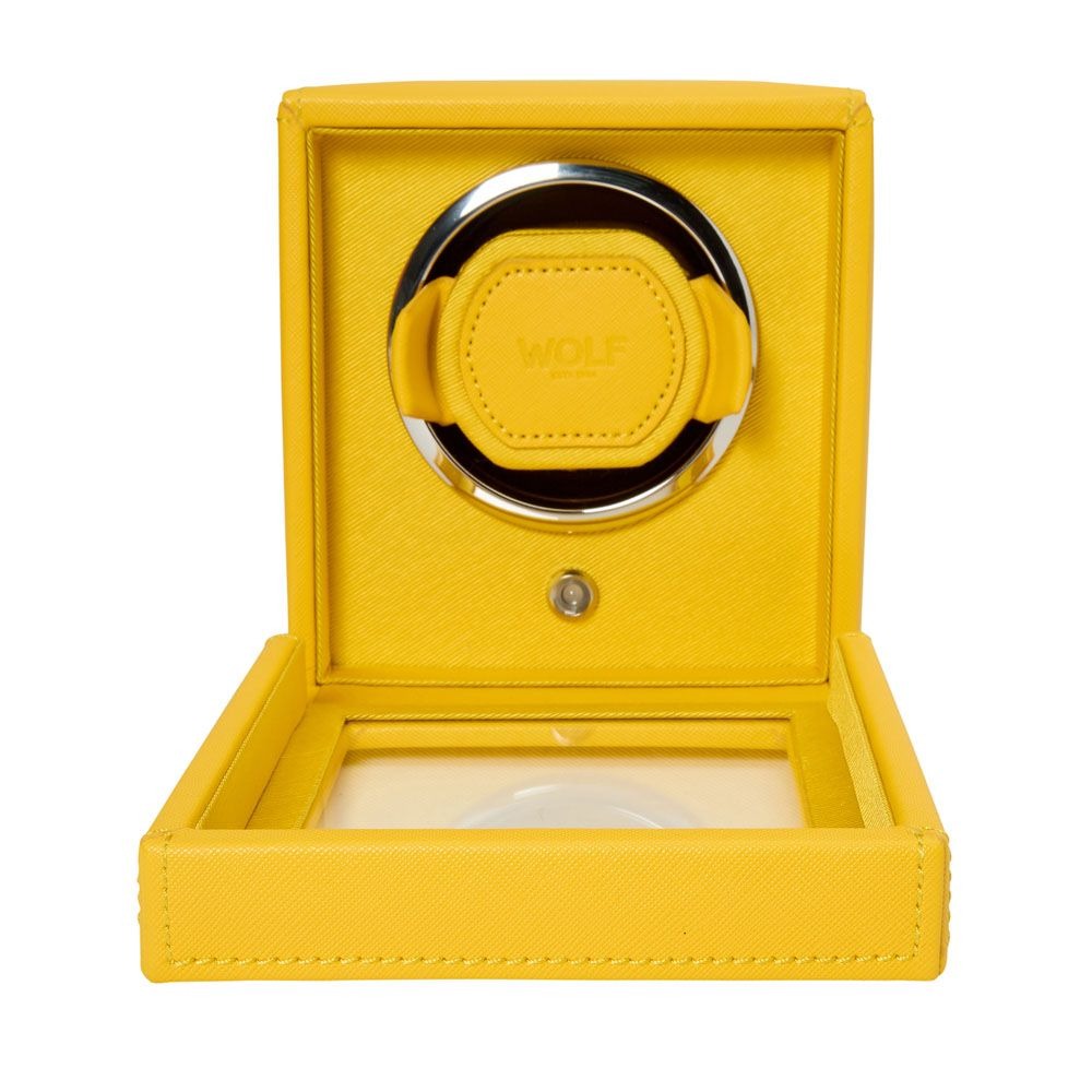 WOLF Yellow Cub Single Watch Winder with Cover