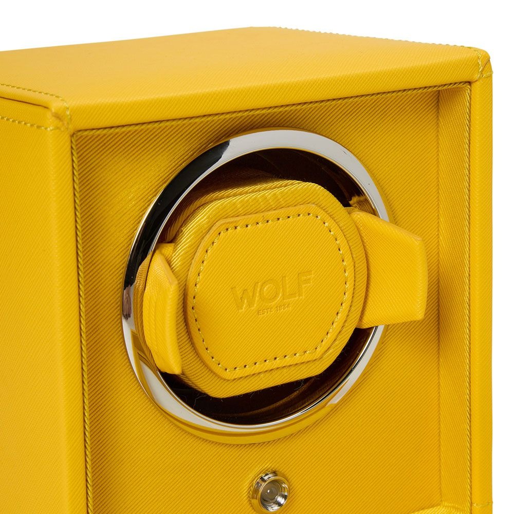 WOLF Yellow Cub Single Watch Winder with Cover