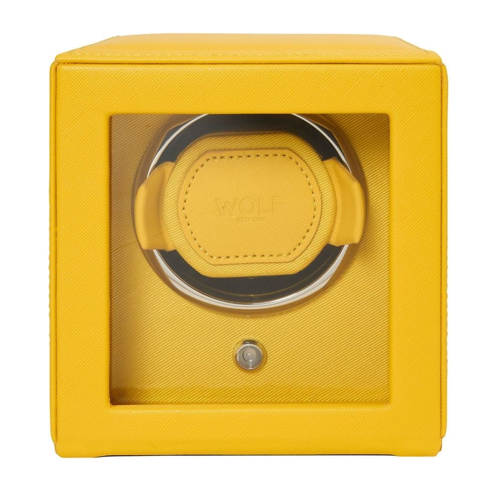 WOLF Yellow Cub Single Watch Winder with Cover