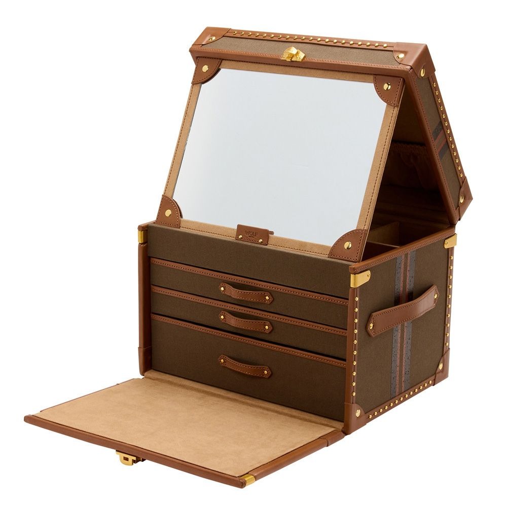 WOLF Khaki Ida Trunk Jewelry Box