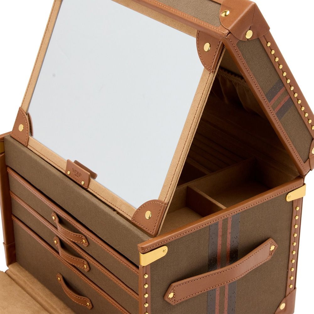 WOLF Khaki Ida Trunk Jewelry Box