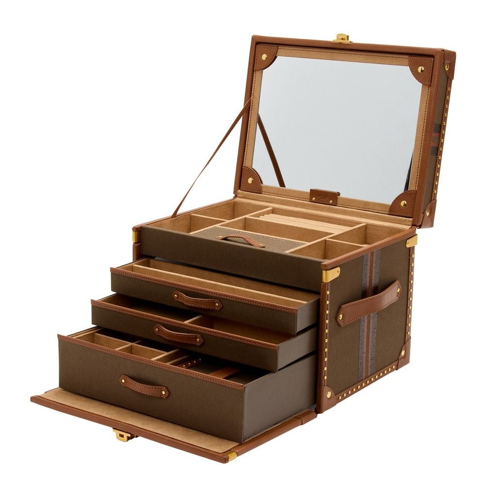 WOLF Khaki Ida Trunk Jewelry Box