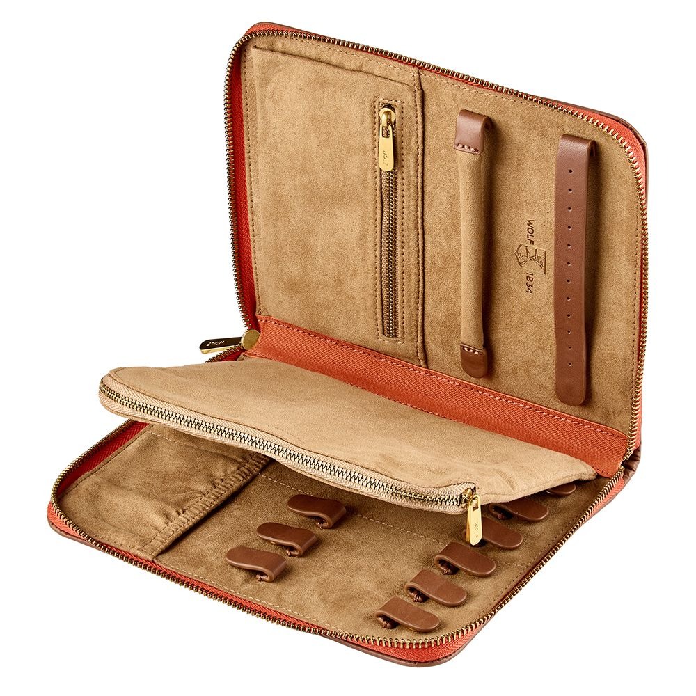 WOLF Orange Ida Travel Zip Jewelry Portfolio